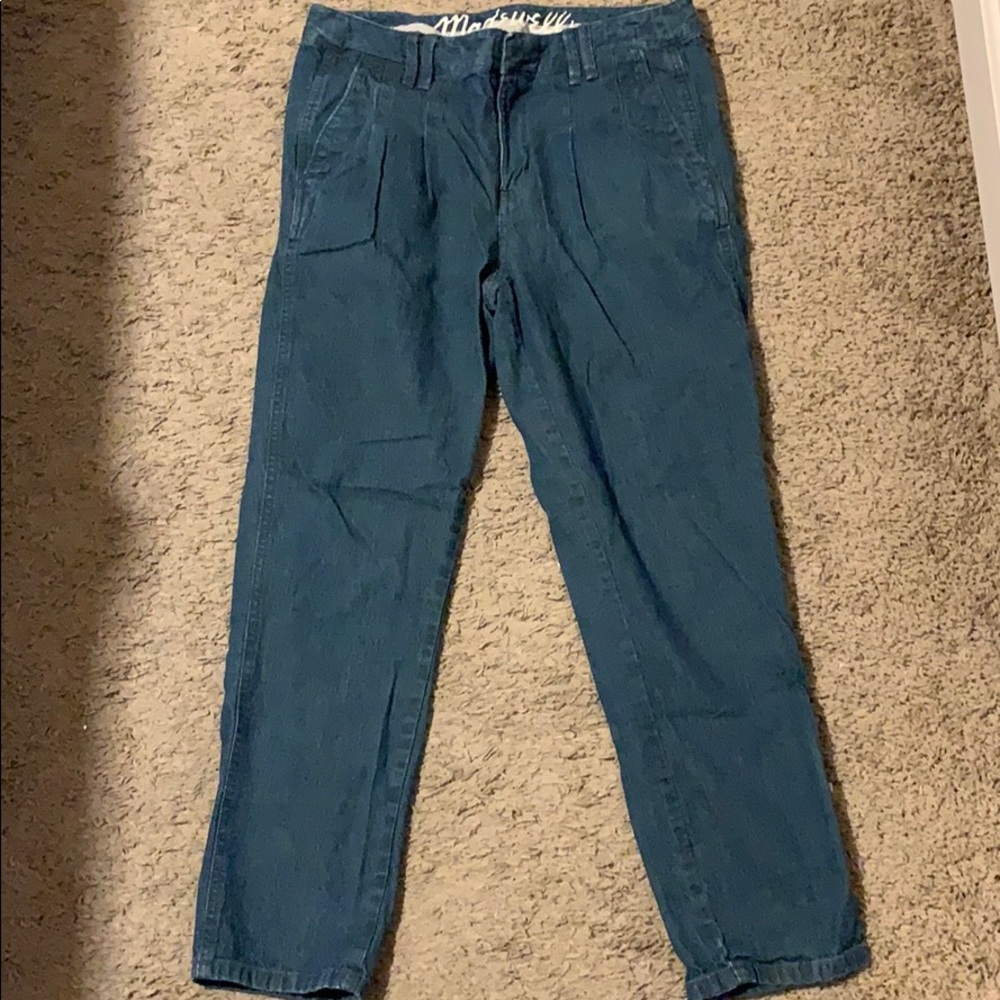 Madewell Pleated Cropped Denim Pants Size 26